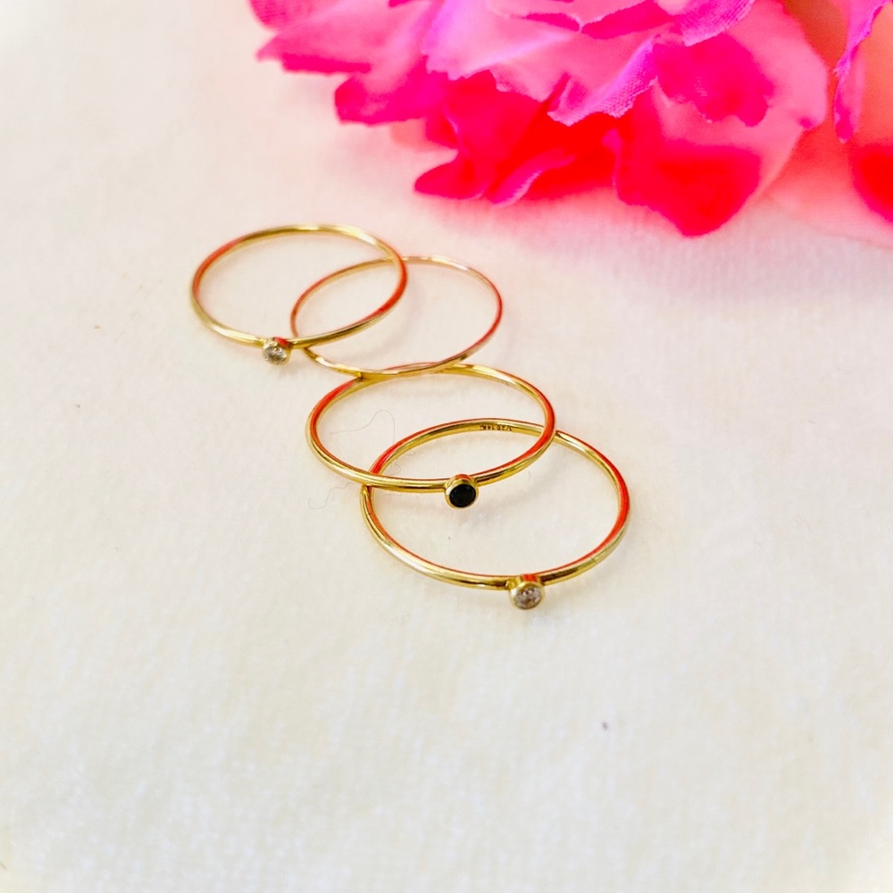 Gold Filled CZ Stacking Rings